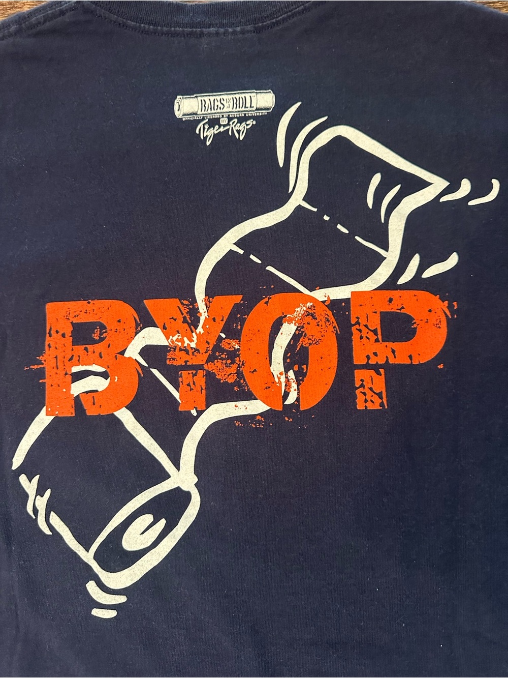 Gildan Navy Short-Sleeve Tee with Orange Auburn Graphic - Picture 5 of 7